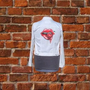 Custom hand painted denim jacket