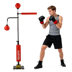 3-in-1 Freestanding Punching Bag Set, Boxing Bag with Adjustable Height, 2 Speed Balls & 360° Relax Bar, Complete Home Boxing Equipment Training System