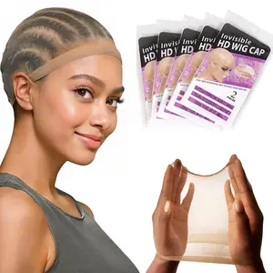 Skinlike Real HD Wig Caps 10 Pieces Invisible and Sheer Breathable Ultra-thin Stretchy Stocking Caps for Lace Front Wigs All Summer Sweat-Proof Comfortable Secure Fit One Size Fits No Slip for Black Women Daily Wear