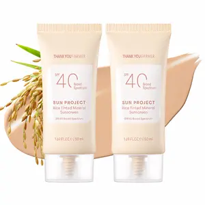 Thank You Farmer Sun Project Rice Tinted Mineral Sunscreen SPF 40-50ml x 2 Pack