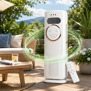 All Season Tower Fan Heater | 1500W High Power | 3 Fan Speeds (28ft/s Max) | Remote Control Space Heater for Home, Office & Dorm