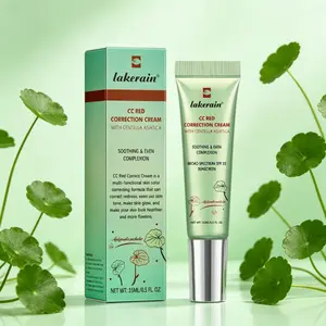 2-in-1 Color Correction CC Cream - Green Fixes Facial Redness, Purple Brightens Dull Uneven Skin, Centella Asiatica Soothes Sensitive Skin, SPF25 Daily Sunscreen Primer, Blendable, No Heavy Foundation Needed, Blend Cushion BB Correction Lavender Uv