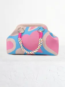 New Fashion Geometric Handbag, Purse, Heart Pattern Clutch, Makeup Bag, Evening Bag, Party Bag, Valentine's Day Gift