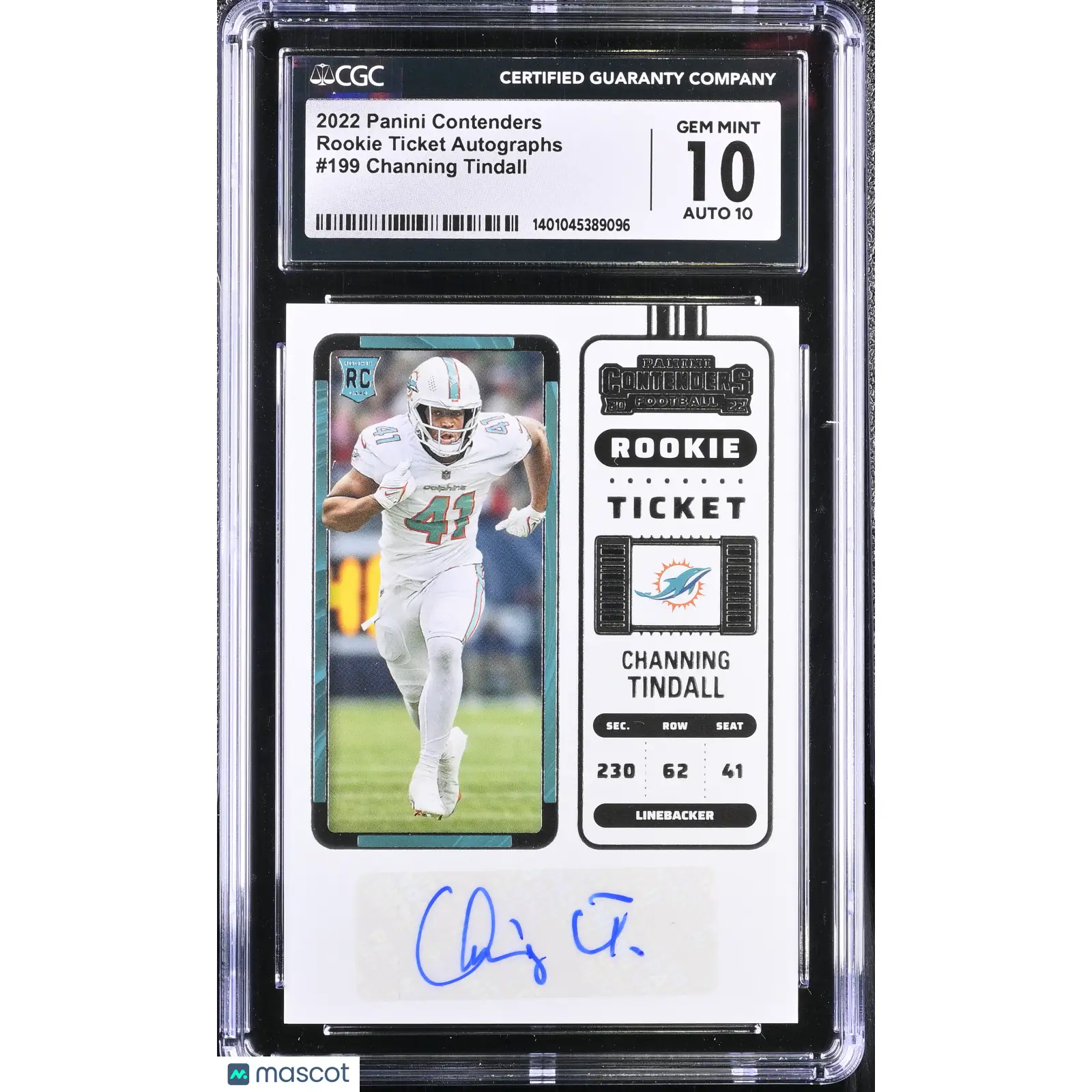 Channing Tindall CGC 2022 Contenders #199 Football 10