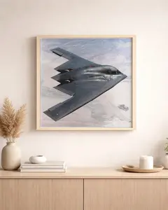 B-2 Spirit Stealth Bomber Poster, Military Aircraft Aviation Wall Art Print, Modern Jet Fighter Decor for Living Room Office