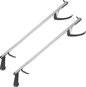 26" Aluminum with Tip and Rubberized Jaws – Lightweight, Rigid,-Long Reaching Aid for Seniors, Limited Mobility, and Arthritis.2-Pack