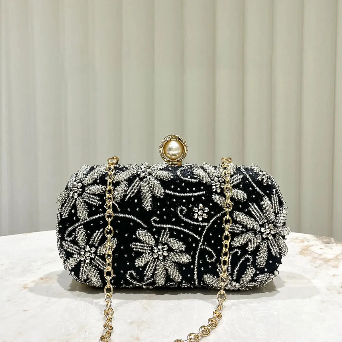 Women's Elegant Rhinestone Clutch Purse - Adjustable Golden Chain, Hands-Free Evening Accessory for Night Party, Wedding Banquet, Bags For Women, Women Purses