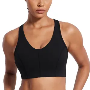 Sports Bras for Women Narrow Racerback Built-in Contour Cup Padded Medium Impact Training Yoga Bra