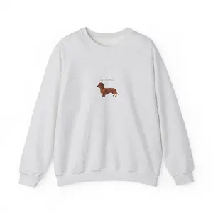 Red Short Hair Dachshund Crewneck Sweatshirt, Dog Mom Gift, Cozy Cotton Pullover for Women & Pet Lovers