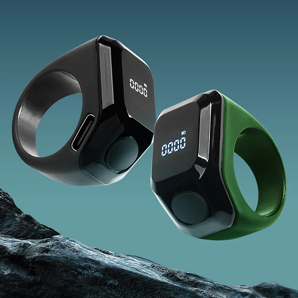 Unisex Portable Smart APP Ring Counter with Bluetooth Sync, Digital Screen, Time & Vibrating Alert – Wearable Tally Counter for Track & Field Sports & Outdoor Recreation