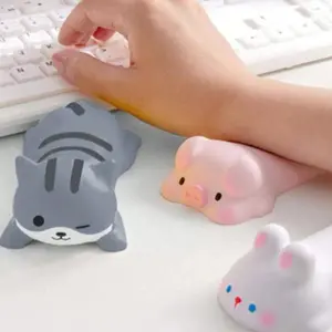 Lovely Animal Shaped Slow Rebound Wrist Rest, Ergonomic Comfort Elbow Support Pad, Cute Desk Decor Mouse Cushion for Home Office Use