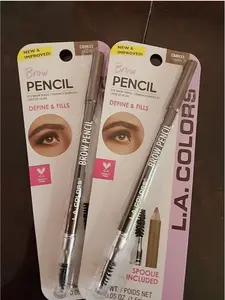 2 Medium Brown Brow Pencil Spoolie Included C68633 L.A. Colors