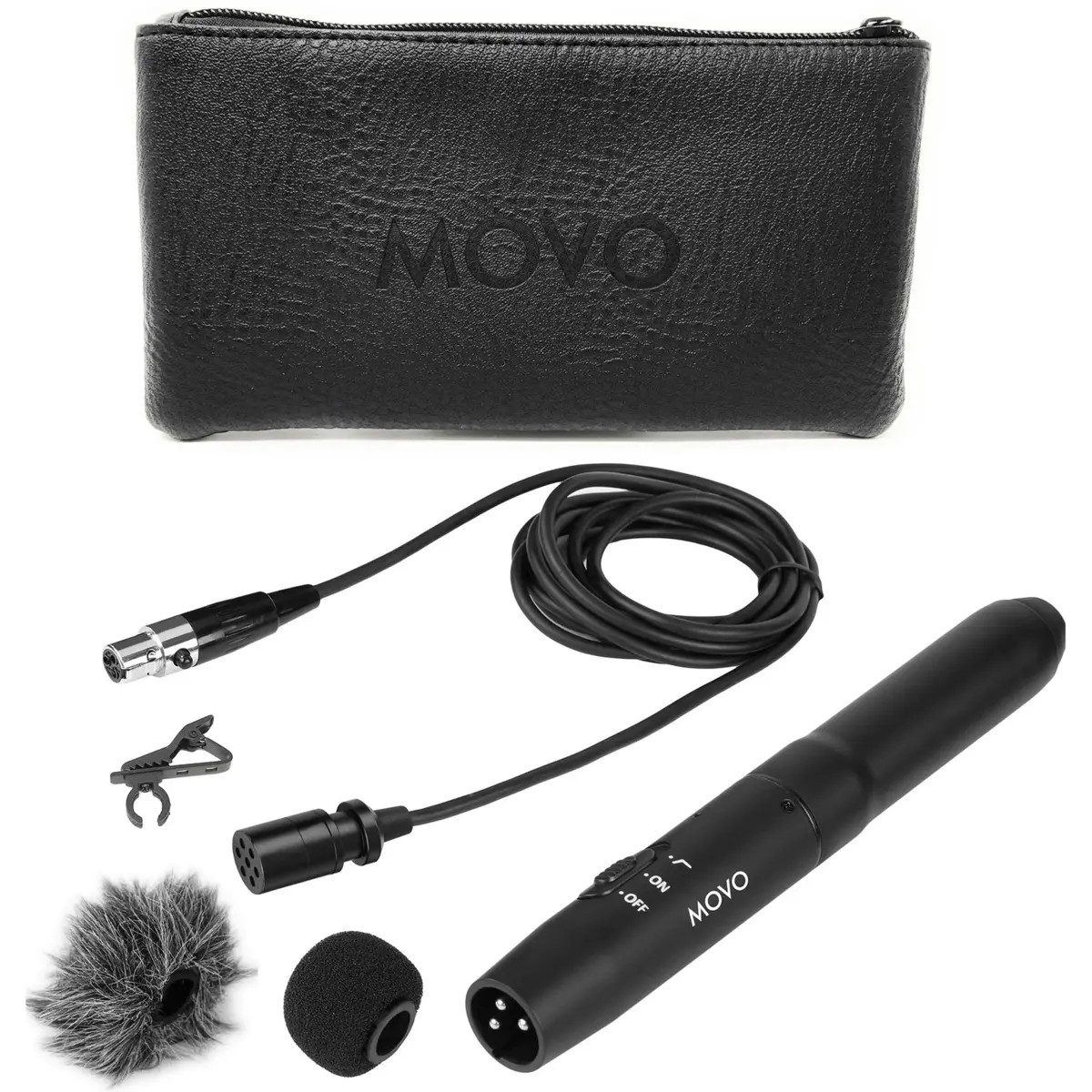 Movo Photo LV11C XLR Cardioid Condenser Lavalier Microphone with Phantom Power Supply
