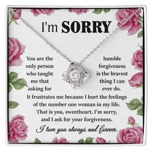 Apology Gift for Girlfriend, Wife, Soulmate-Sorry, Your Forgiveness -  Apology Necklace For Wife Girlfriend, Love Knot, Forgive me Jewelry, Sorry Gift Friend