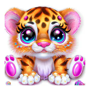 Cute Leopard Design DIY Diamond Arts Colorful Painting Kit without Frame, DIY 5D Diamond Arts Colorful Painting Kit, Wall Art Decor for Home