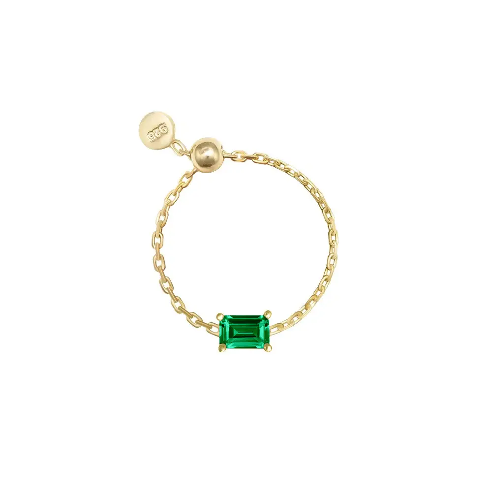 18K Gold Plated, 925 Silver Multi-colored Shimming Cubic Zirconia Chain Rings, Shimming Cubic Zirconia Chain Rings Adjustable, Gift For Girls & Women