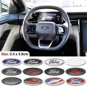 Car Steering Wheel Center Emblem Sticker, Fits Ford Focus 3 Mk2, Fiesta Mk7, Mondeo Mk4, Fusion, Car Accessories, Auto Decal, Car Decorations