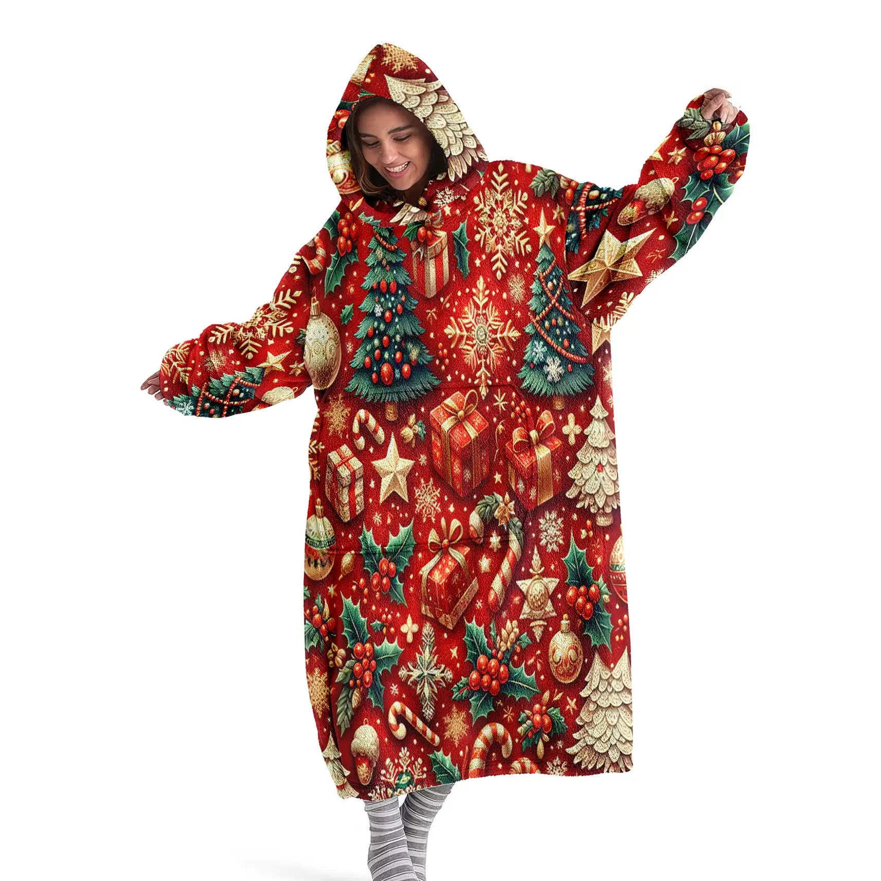 hoodie blanket, Wearable Blanket, Christmas Theme Wearable Blanket Hoodie, Ultra Soft Warm Comfortable Sweatshirt, Front Pocket, Modern Style Gift, Christmas Gift, Valentine's Day gift, Cozy Chic Blanket, Cozy Hooded Blanket