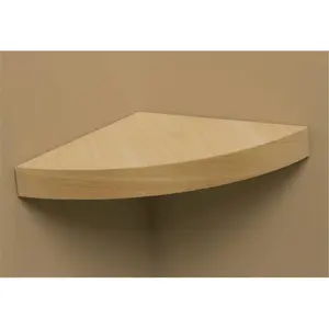 212 MAIN Grande Beech Wood Corner Shelf - Wooden 12x12 in Wall Shelving with Contemporary Look, Hidden Brackets, Decorative Furniture for Commercial/Office Use