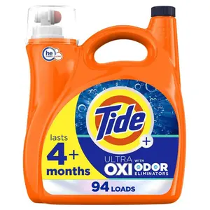 Odor Eliminators Unscented Liquid Laundry Detergent, 94-Loads, 132 fl.oz.