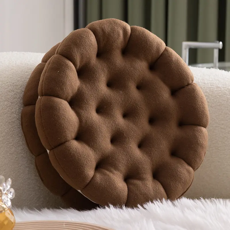 Sandwich Biscuit-Shaped Holiday Decoration Cushion - Versatile Home & Festive Decor, Car Seat Cushion Option