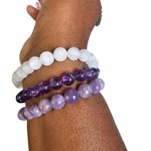 Crystal Bracelet Stack for Grief & Loss - Assorted Beads in Various Colors, Elegant Design for Emotional Support