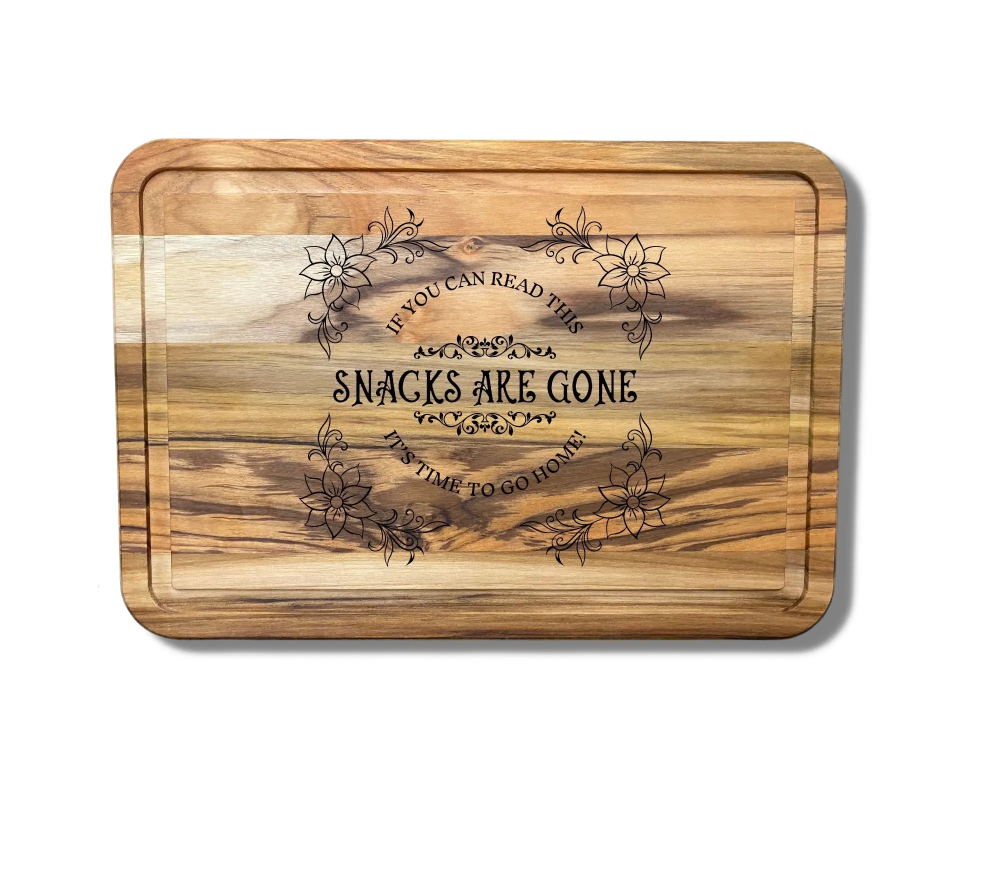 Snacks Are Gone - Engraved Decorative Cutting Board - Custom