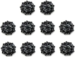 5 Pcs Black Rhinestone Buttons Shank Diamante Accessories DIY for Wedding Decoration Sewing Clothing Buttons Supplies 22mm