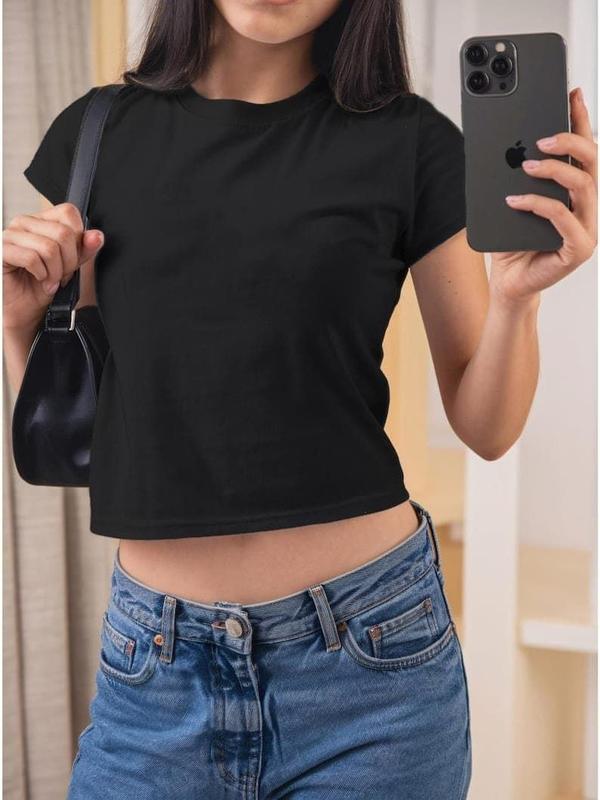 Blue Stars Graphic Baby Tee - 90S Style Y2K Trendy Streetwear