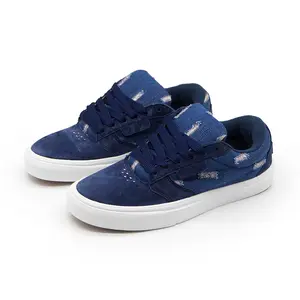 YYK brand Navy Blue Low-Top Platform Sneakers, Versatile Casual Skate Shoes, Streetwear Trendy Shoes, Student Fashion Canvas Shoes, Comfortable and Breathable American-Style Plus-Size Footwear