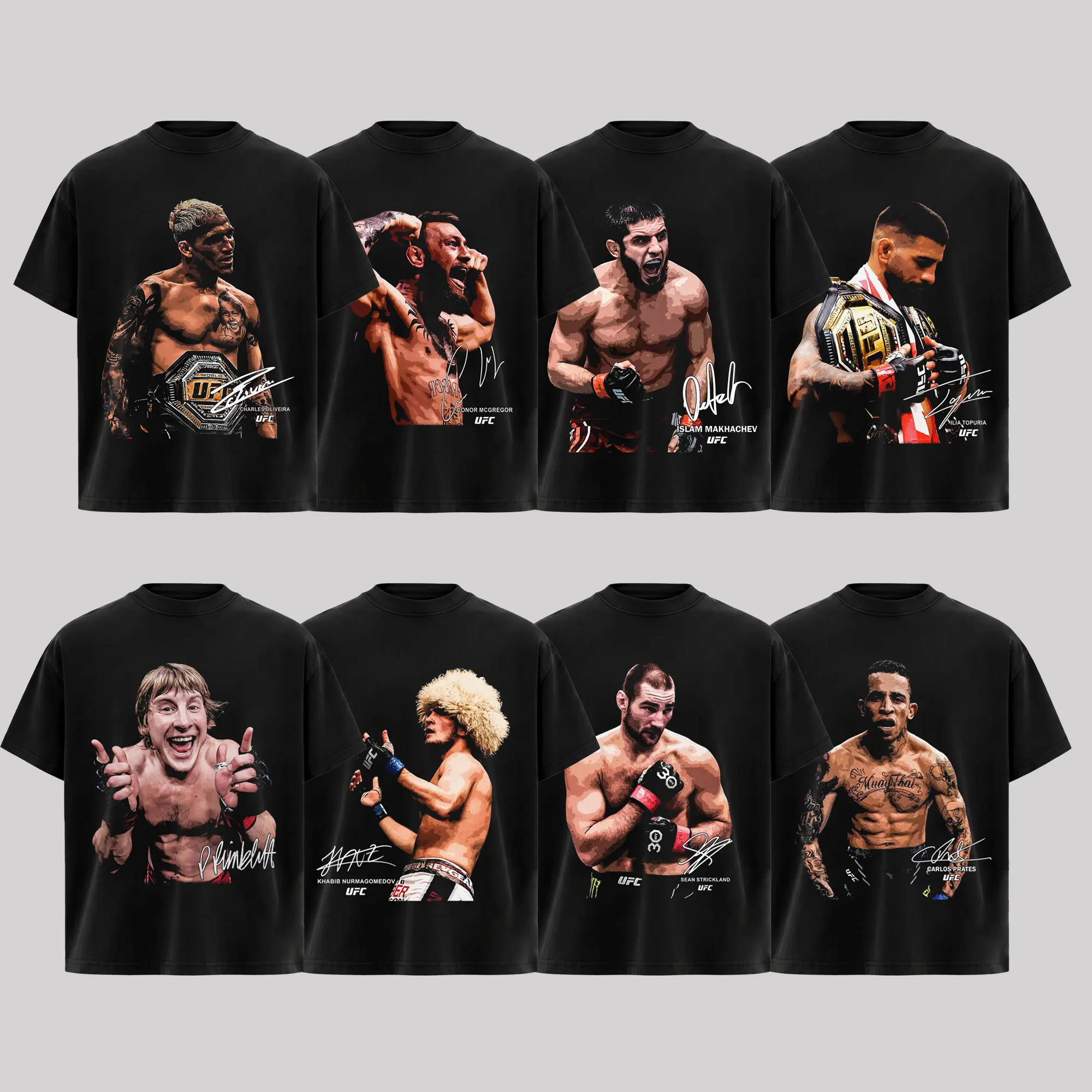 Men's UFC Fighters Collection T-Shirt, Premium MMA Fan Graphic Tee, Soft Cotton Crew Neck Unisex Shirt, Vintage Fight Night Streetwear, Casual Combat Sports Apparel
