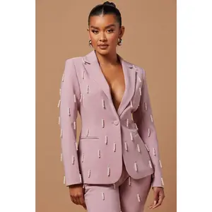 Bella Embellished Blazer - Mauve Bella Embellished Blazer - Mauve