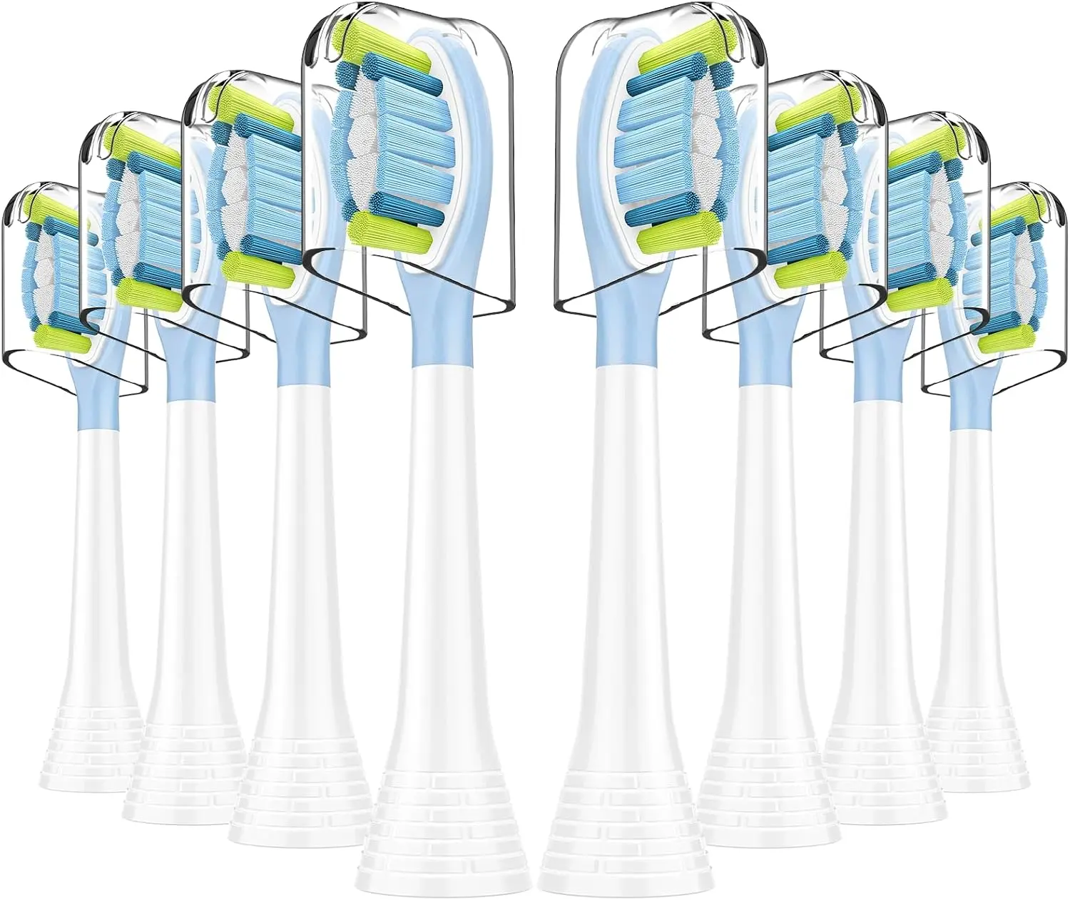 Replacement Toothbrush Heads Compatible with Philips Sonicare DiamondClean Smart/ProtectiveClean 4100/5100/6100, C3/G3/W3/C1/C2 & Other Snap-on Models, Plaque Removal, 8 Pack