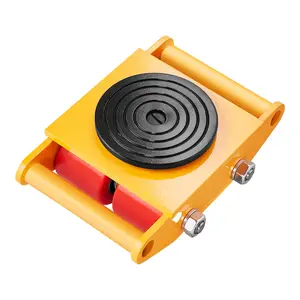 VEVOR Machinery Skate Dolly, 13,200 LBS/6T Industrial Machinery Mover, Heavy Duty Carbon Steel Machinery Moving Skate with 4 PU Wheels and 360 °   Rotation Non-Slip Cap for Warehouse, Workshop, Factory