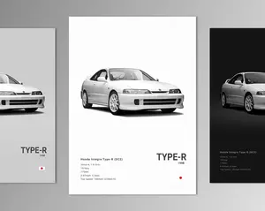 Honda Integra Type-R (DC2) Poster No Frame Print | Wall Art | Car Photography