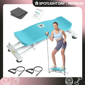 HOTWAVE Ski Machine Lateral Slide Stepper for Leg Sculpting & , Inner Thigh & Glute Workout, Full Body Cardio with Resistance Bands & LCD Monitor, Compact Folding Home Gym Equipment