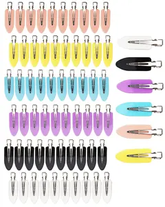 No Bend Hair Clips, 60 Pcs No Crease Hair Clip,  Duck Billed Hair Clips for Styling Sectioning, Creaseless Hair Styling Clips (6 Colors)