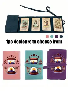 Velvet Tarot Card Storage Bag, Blue Patchwork, Drawstring Closure, Soft Fabric, Portable Design, Travel Organizer Bag, Travel Organization Pouch, Ideal Gift for Holidays