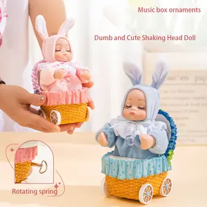 Cute Rabbit Baby Cradle Music Box, Birthday Gift for Kids, Celebrate Birthdays with Musical Sounds, Perfect Newborn Keepsake
