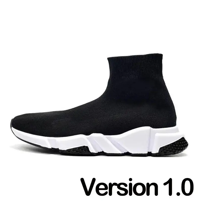 designer speed sock ankle boots soft knitting luxury casual Flat Shoes for Men and Women Classic breathable Bottom knitting Socks sneakers painted writing slip-on and lace-up shoes v1.0