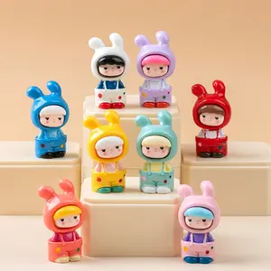 Cute Overalls Bunny Ear Doll Blind Box | Bunny Ear Cute Mini Dolls | DIY Decorations, Car and Desktop Mini Ornaments | Colors Shipped Randomly