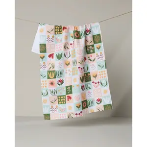 Patchwork Garden Geometry Tea Towel