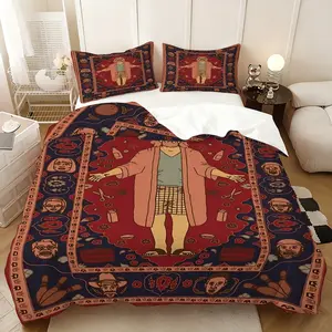 3Pcs, The Big Lebowski printed three-piece bedding set, soft, comfortable and skin-friendly, universal in all seasons, bedding set, no pillow core, no quilt core, suitable for bedrooms, guest rooms - (1 quilt cover + 2 pillowcases)