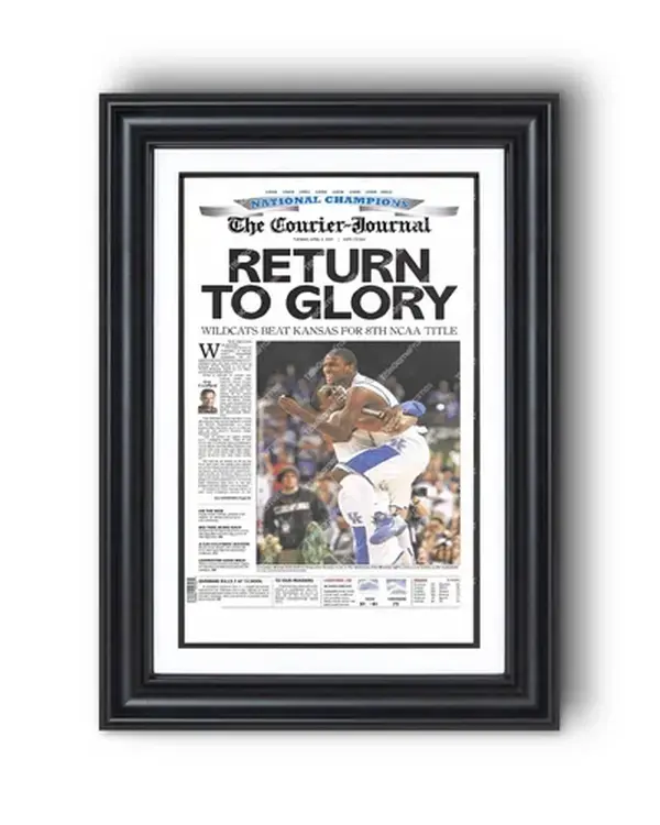 2012 Kentucky Wildcats NCAA College Basketball Champions Front Page Poster Print - NO FRAME