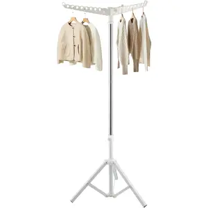 Clothes Drying Rack,Dry Rack for Clothes 33-68 Inch Stainless Tripod Base-Saving Collapsable 3 Rotatable Arms