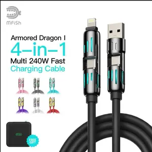 M Fish Mobile/Smartphone/Cellphone Cable with Adjustable Port, Universal Charging & Data Transfer Accessory