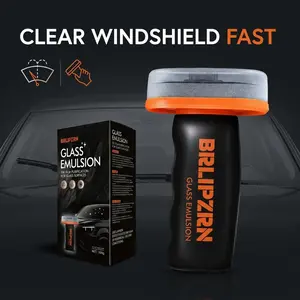 Car Windshield Oil Film Remover Wand Kit - Emulsion Formula Glass Cleaner Tool with Sponge, Streak-Free Night Glare Eliminator, Ideal Father's Day Gift