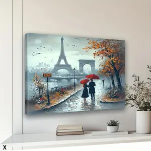 Mounted Paris Eiffel Tower Canvas Painting, Wooden Frame Wall Decoration, Suitable for Living Room, Bedroom, Kitchen, and Office Decoration, Perfect Christmas Gift, Ideal Room Decoration Choice