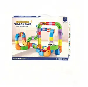 Electric Train Set Flexible Race Track Rail Toys, Building Toy Train Track Gravity-Defying 3D Embedded Layouts & Motorized Car, STEM Learning Easter Baskets Gift
