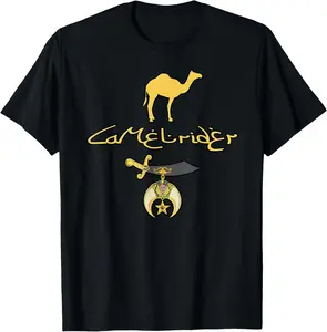 100% cotton Unisex Camel rider Shriner Masonic Symbol Freemason T-shirt T-Shirt